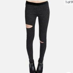 FUNKTIONAL Night Cut-out Revolve Women m Black SKINNY Slash Ripped Leggings